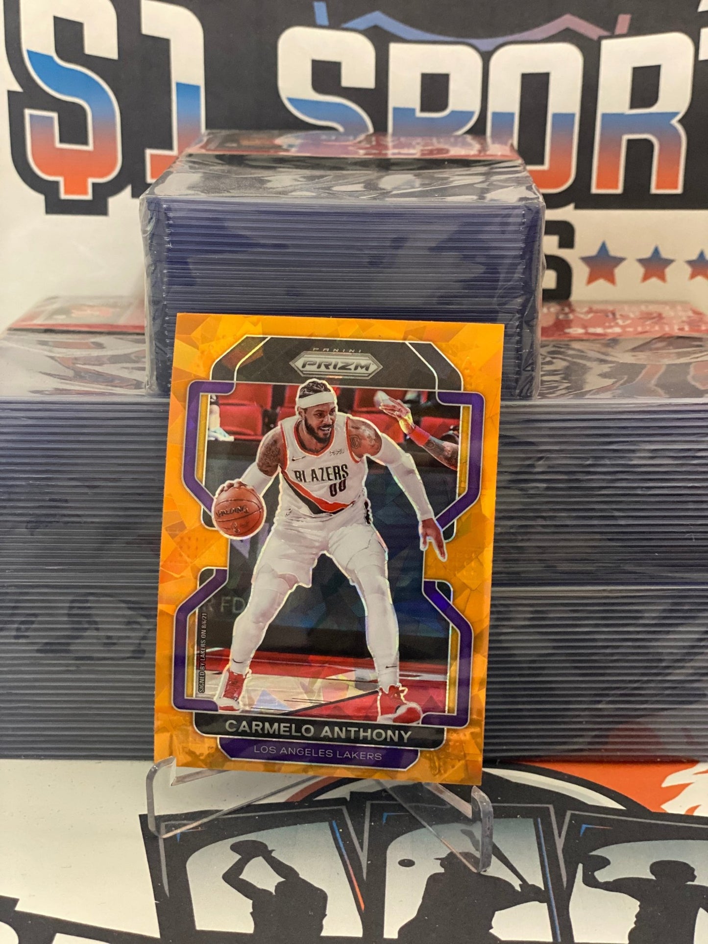 2021 Panini Prizm (Orange Ice Prizm) Carmelo Anthony #11