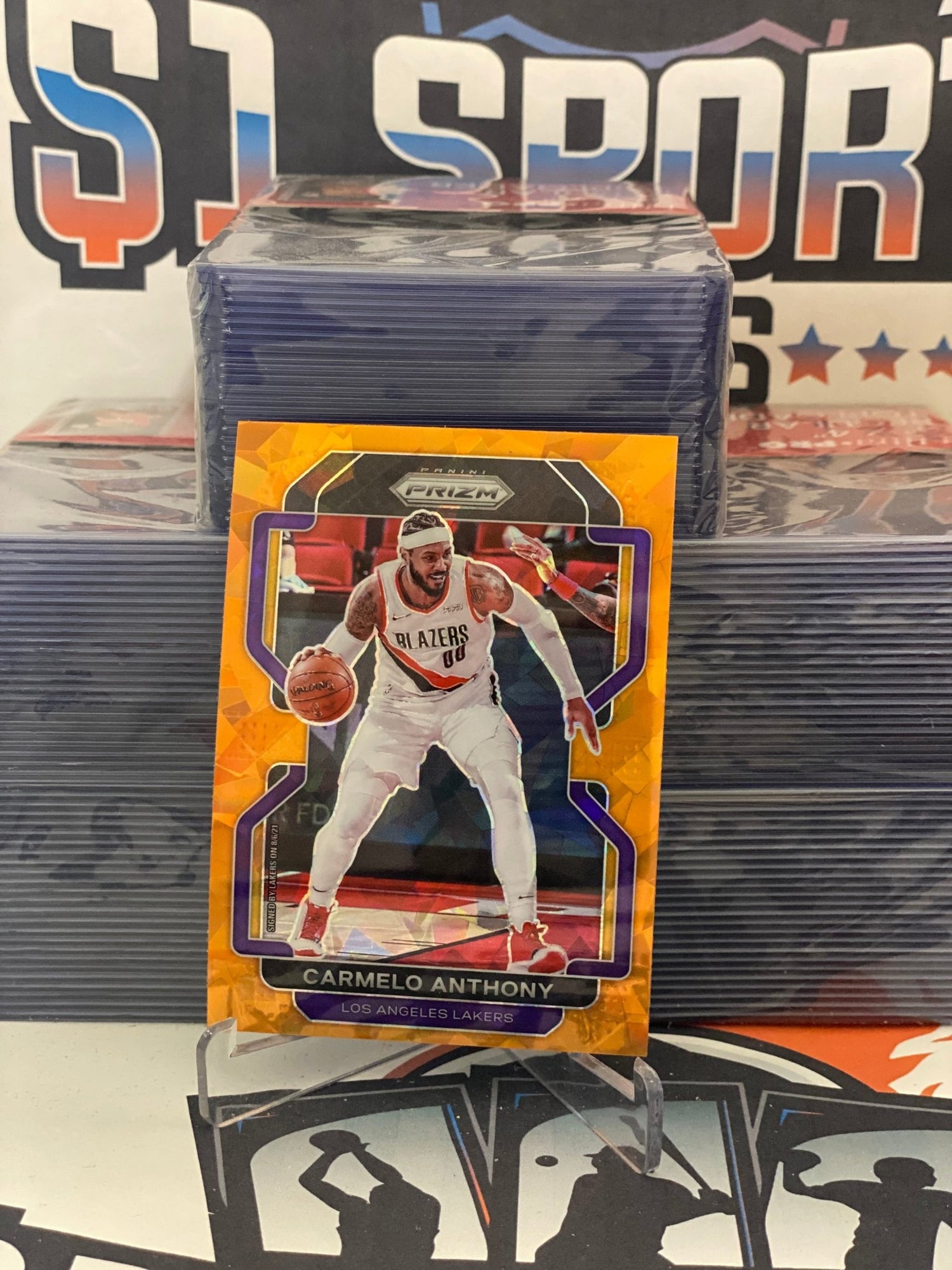 2021 Panini Prizm (Orange Ice Prizm) Carmelo Anthony #11