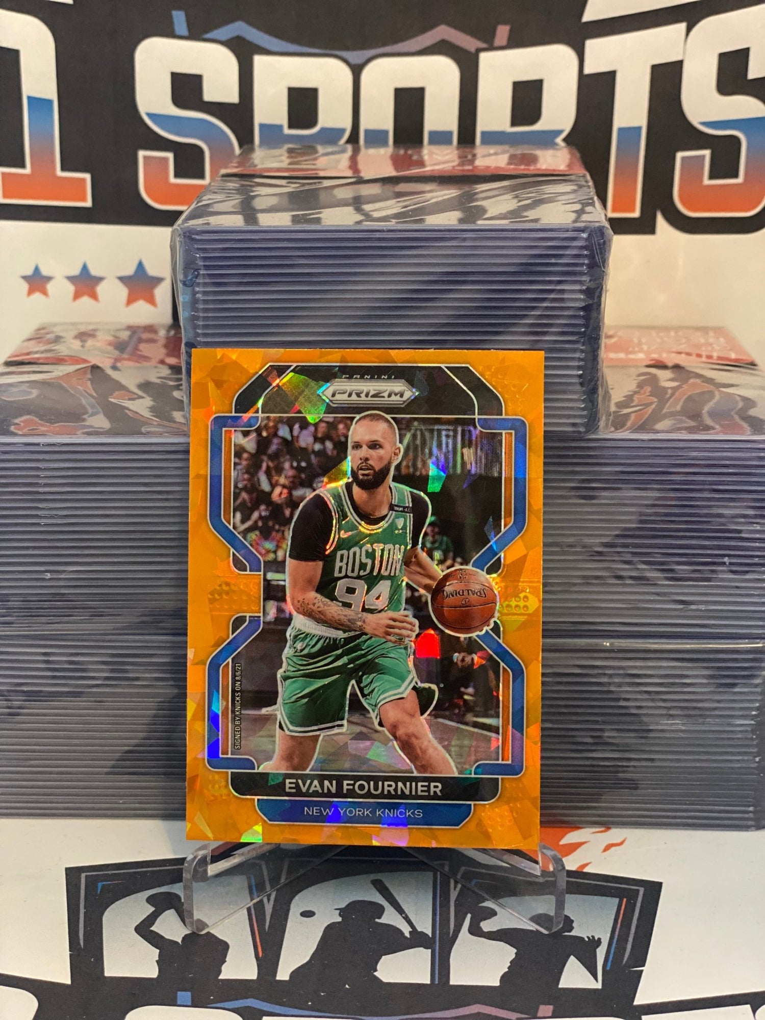 2021 Panini Prizm (Orange Ice Prizm) Evan Fournier #153