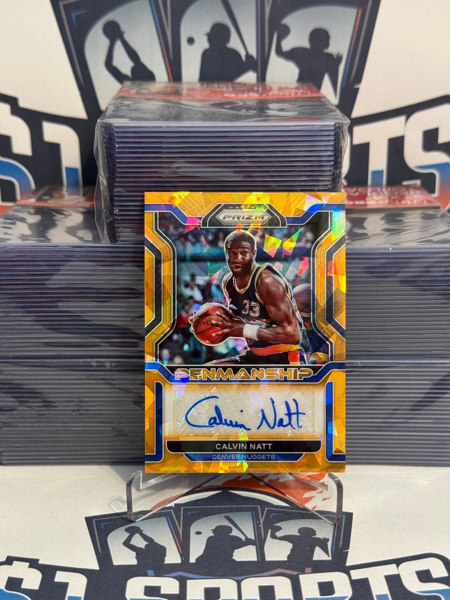 2021 Panini Prizm (Orange Ice Prizm, Penmanship Auto) Calvin Natt #PM-CNT