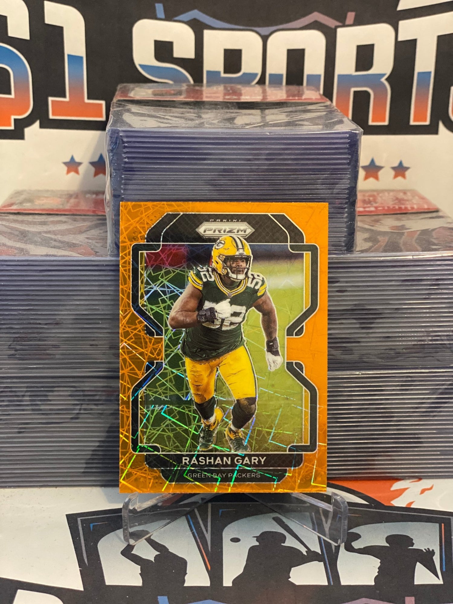 2021 Panini Prizm (Orange Lazer Prizm) Rashan Gary #141