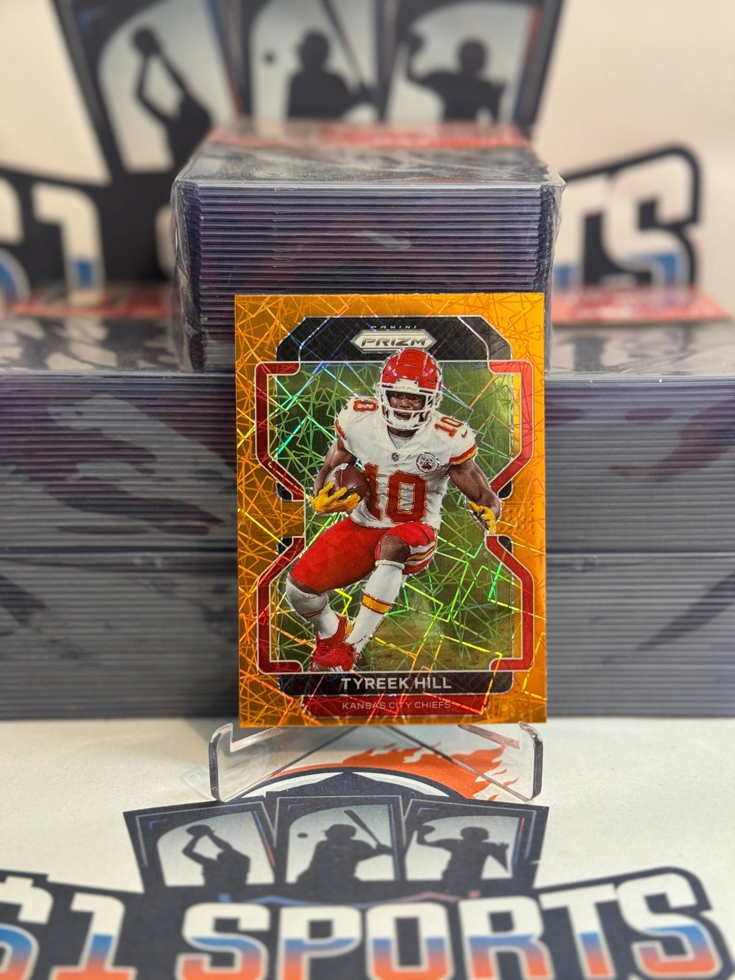 2021 Panini Prizm (Orange Lazer Prizm) Tyreek Hill #187