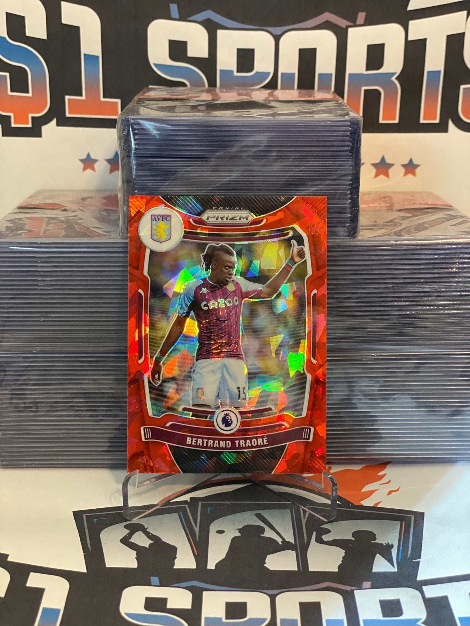 2021 Panini Prizm Premier League (Red Ice Prizm) Bertrand Traore #132