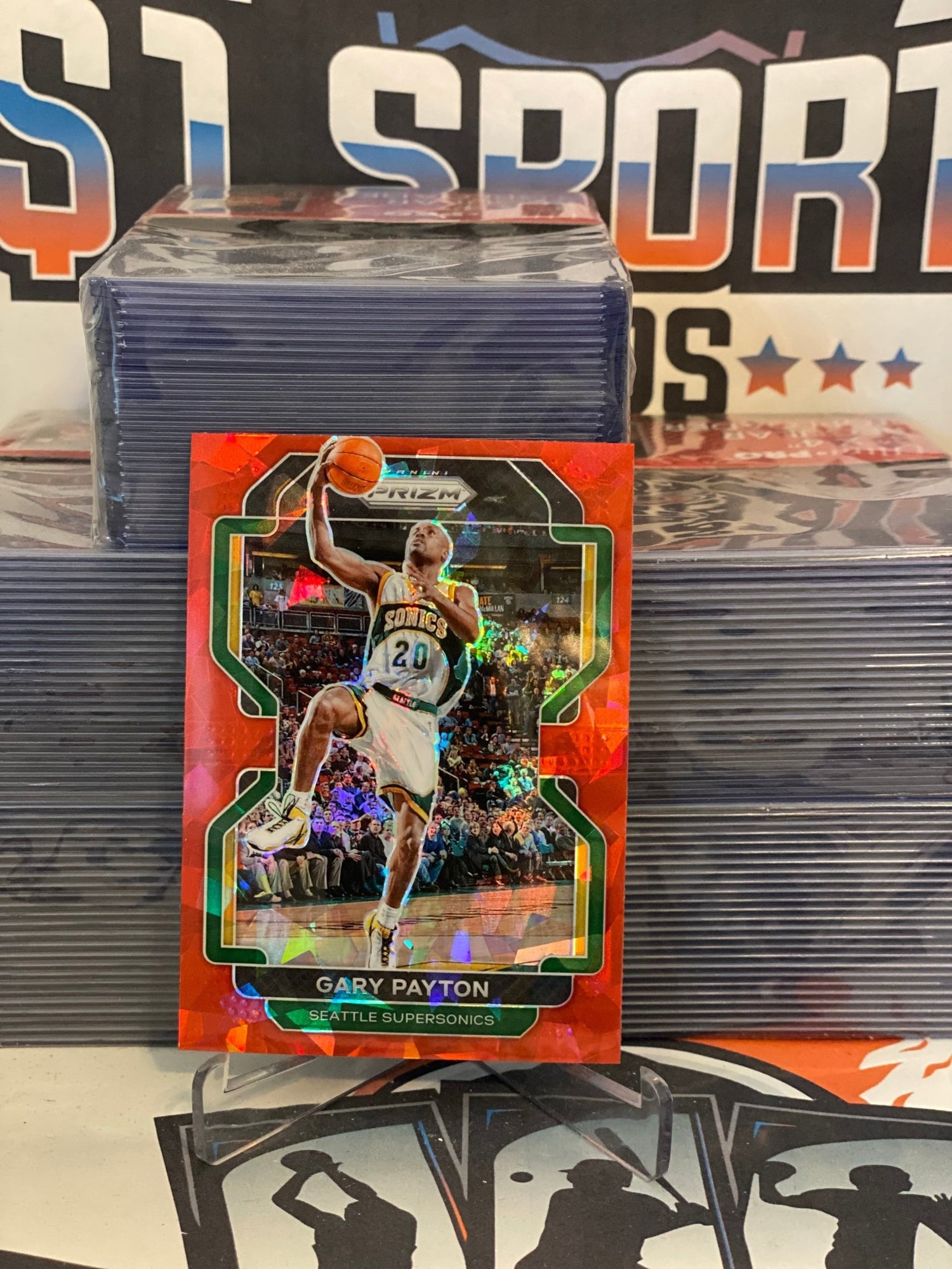 2021 Panini Prizm (Red Ice Prizm) Gary Payton #257