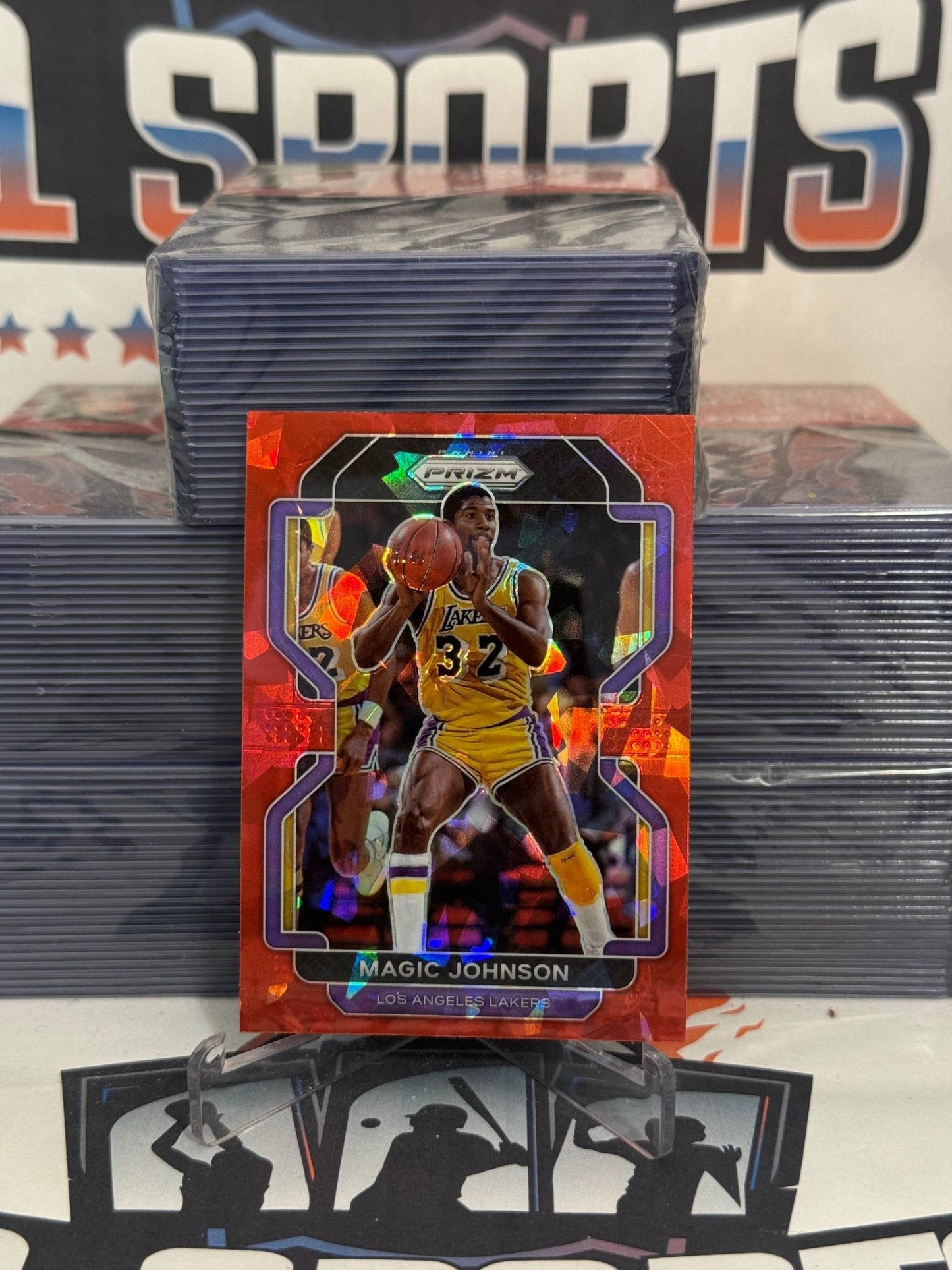 2021 Panini Prizm (Red Ice Prizm) Magic Johnson #248