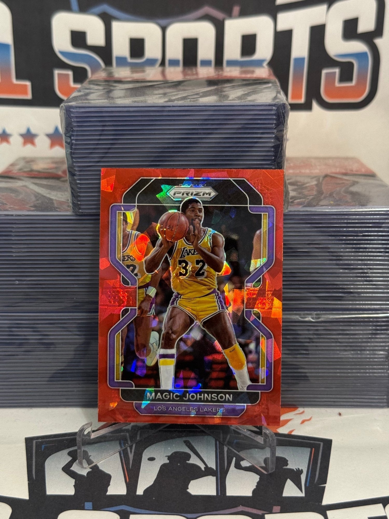 2021 Panini Prizm (Red Ice Prizm) Magic Johnson #248