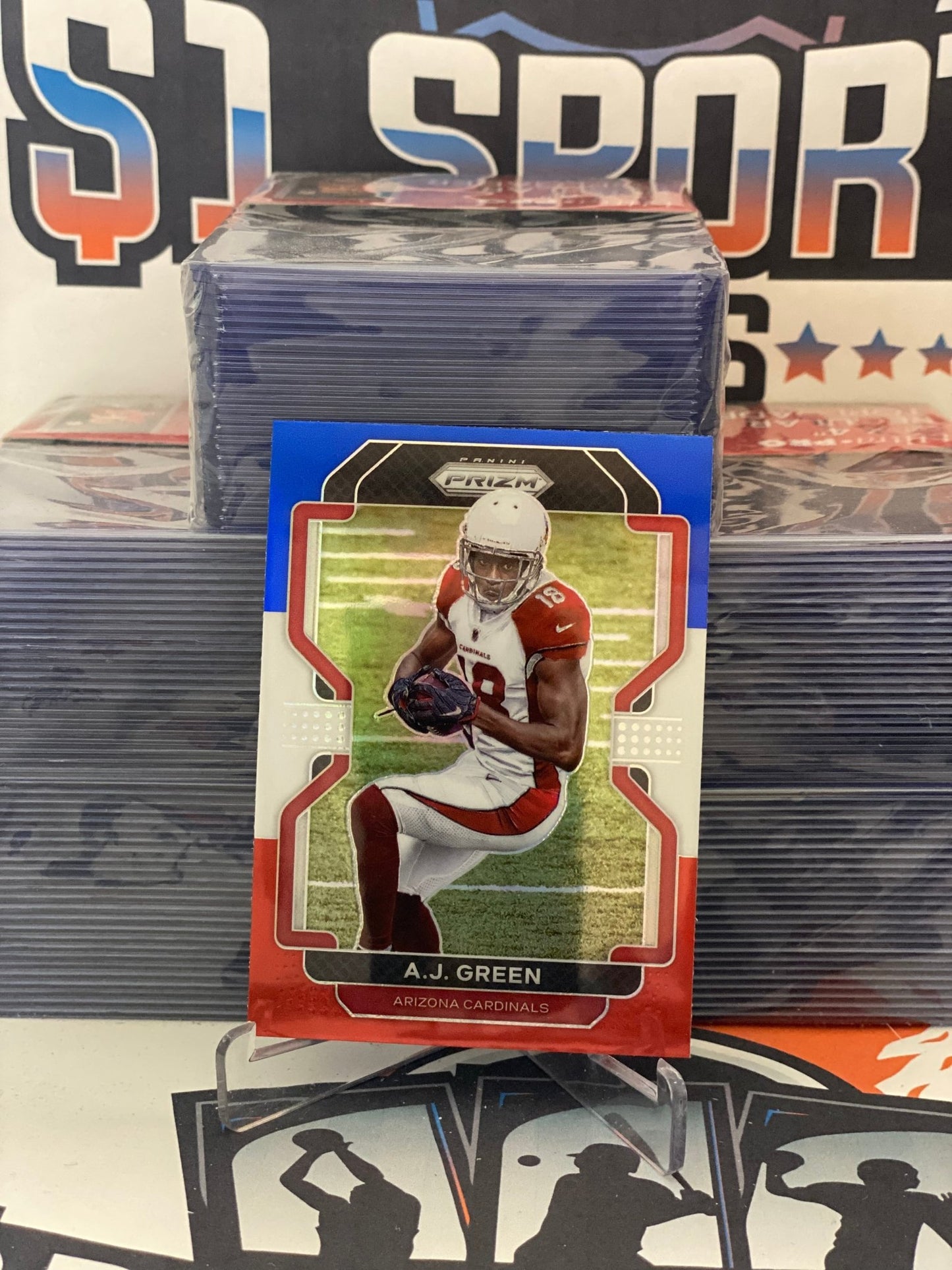 2021 Panini Prizm (Red White Blue Prizm) A.J. Green #74