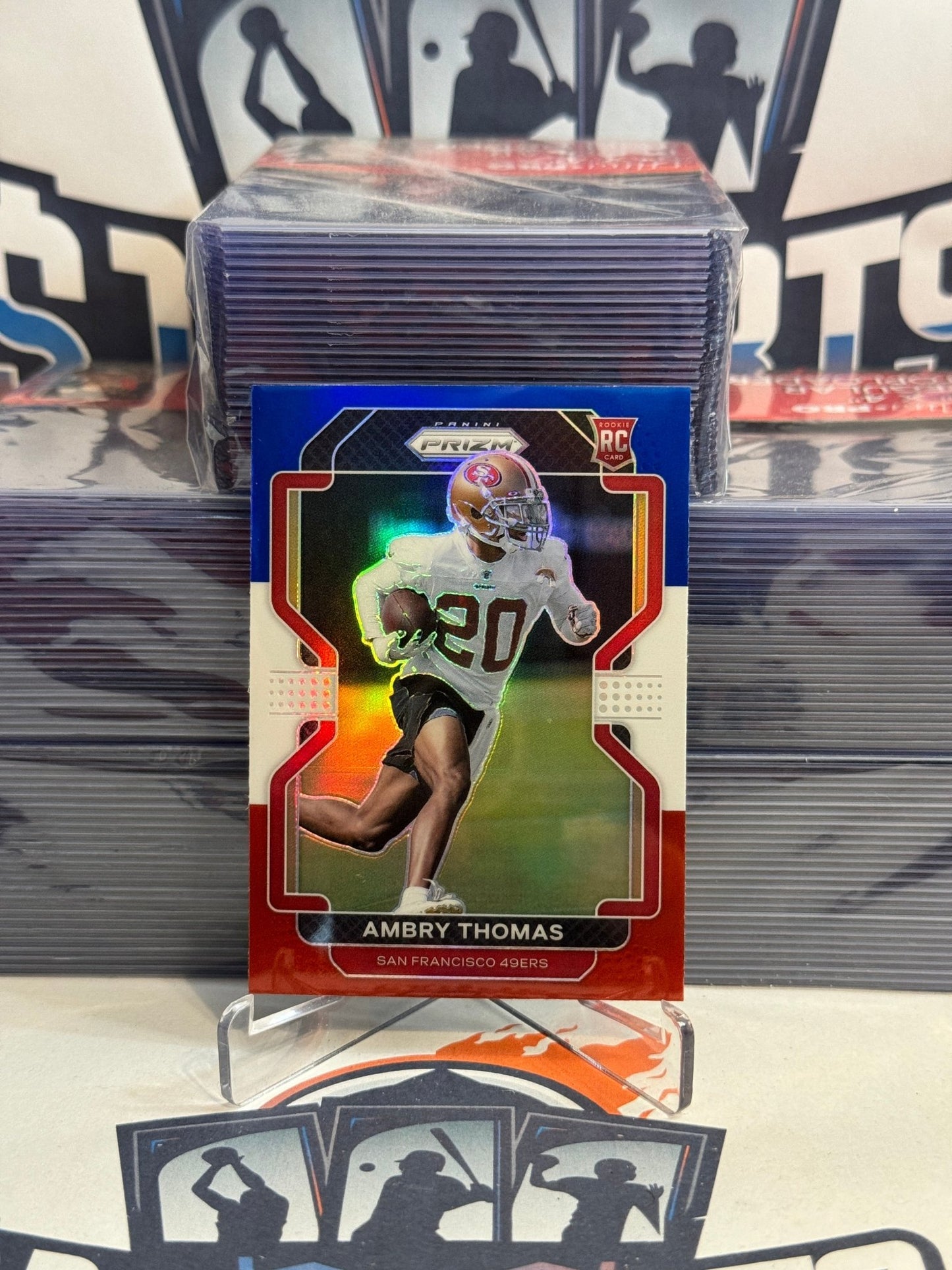 2021 Panini Prizm (Red White Blue Prizm) Ambry Thomas Rookie #439