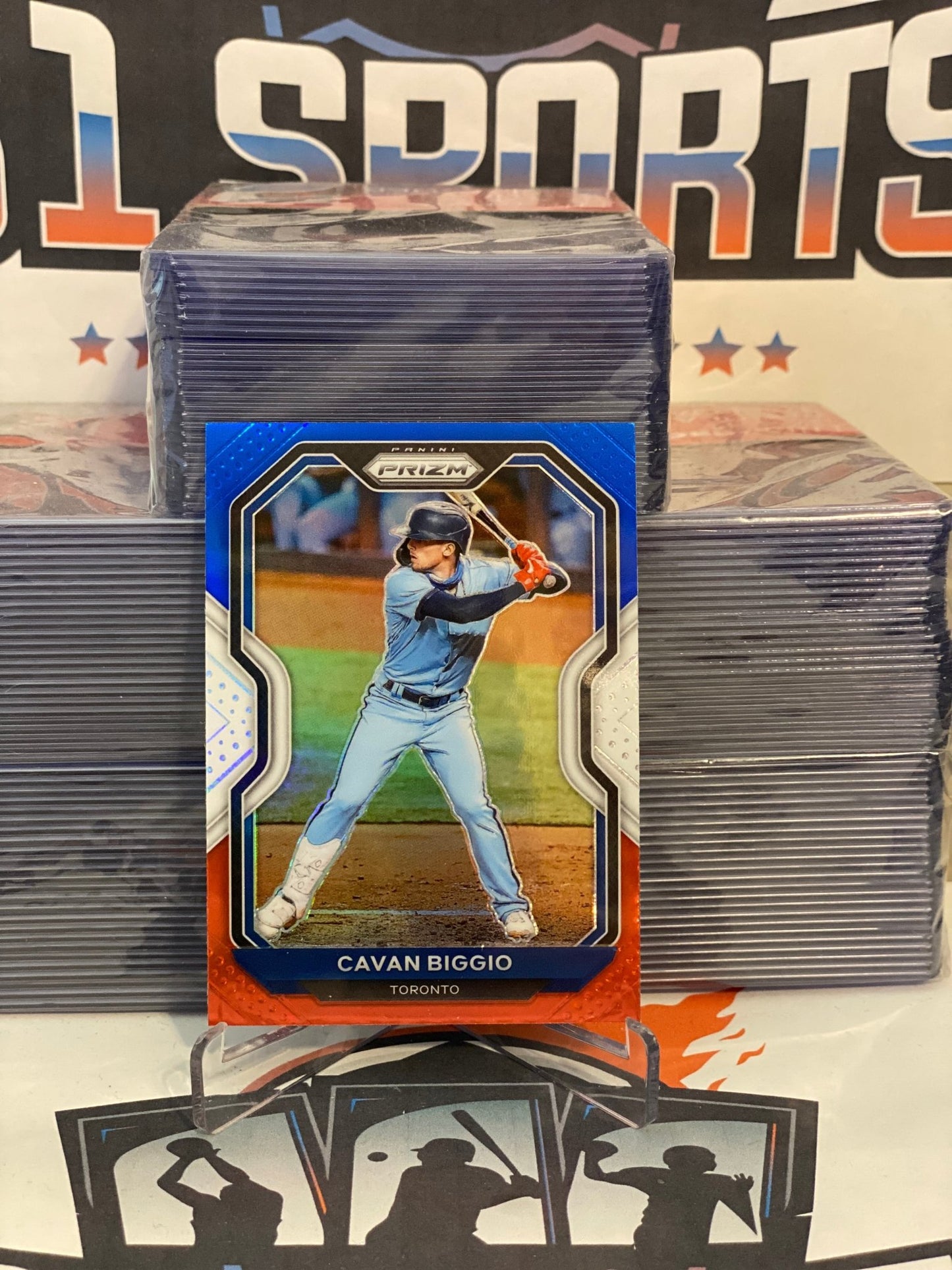 2021 Panini Prizm (Red White Blue Prizm) Cavan Biggio #155