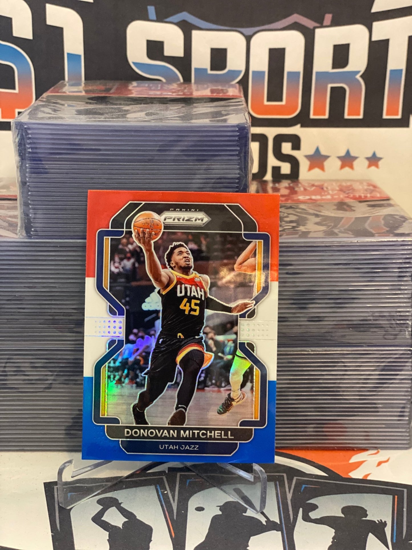 2021 Panini Prizm (Red White Blue Prizm) Donovan Mitchell #72