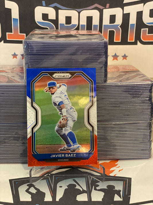 2021 Panini Prizm (Red White Blue Prizm) Javier Baez #107