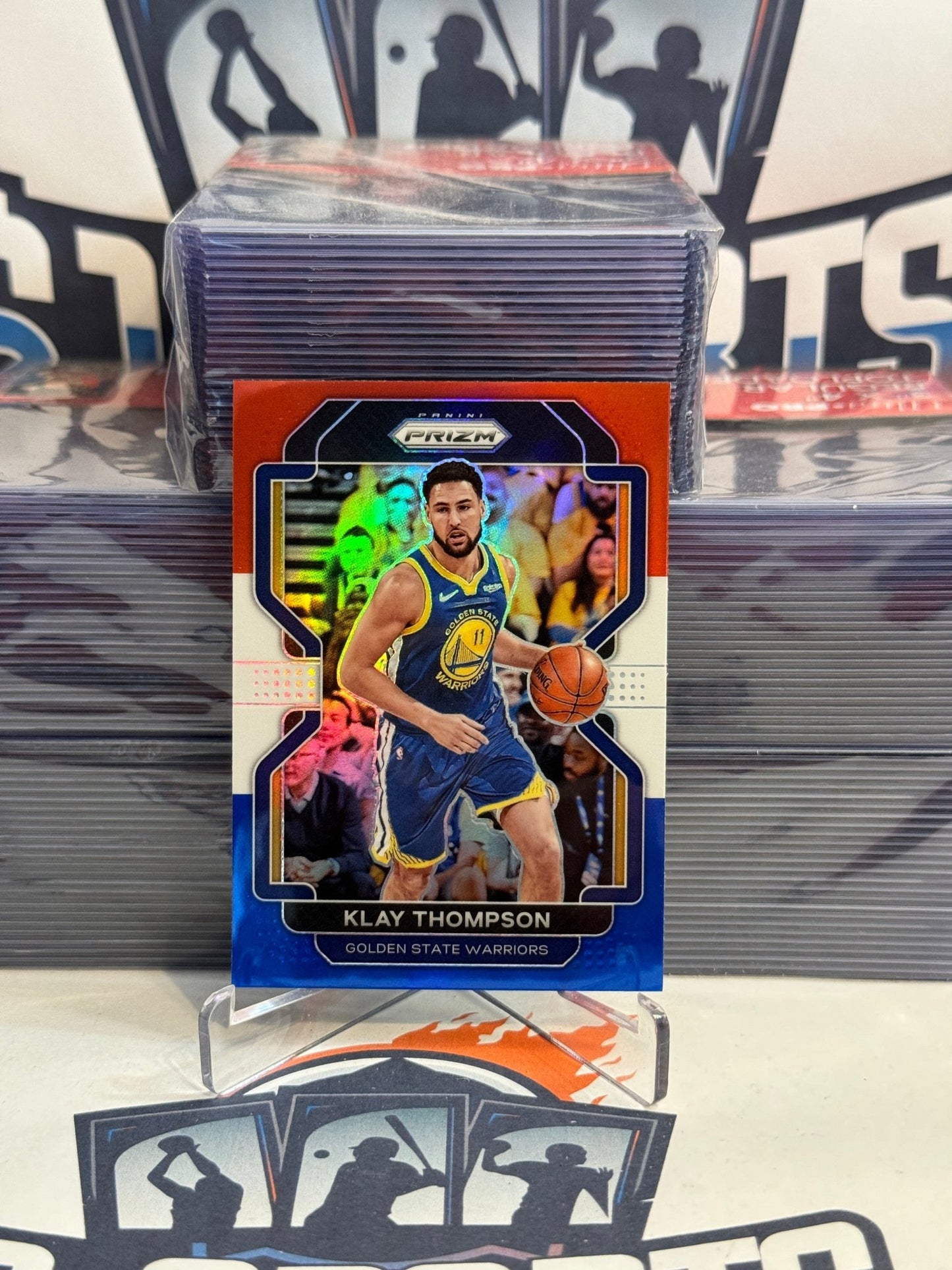 2021 Panini Prizm (Red White Blue Prizm) Klay Thompson #92