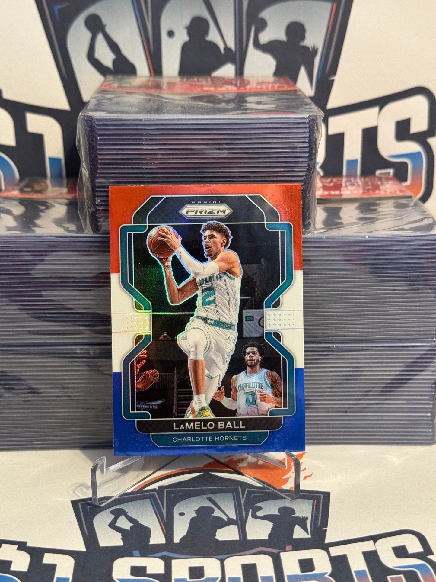 2021 Panini Prizm (Red White Blue Prizm) LaMelo Ball #185