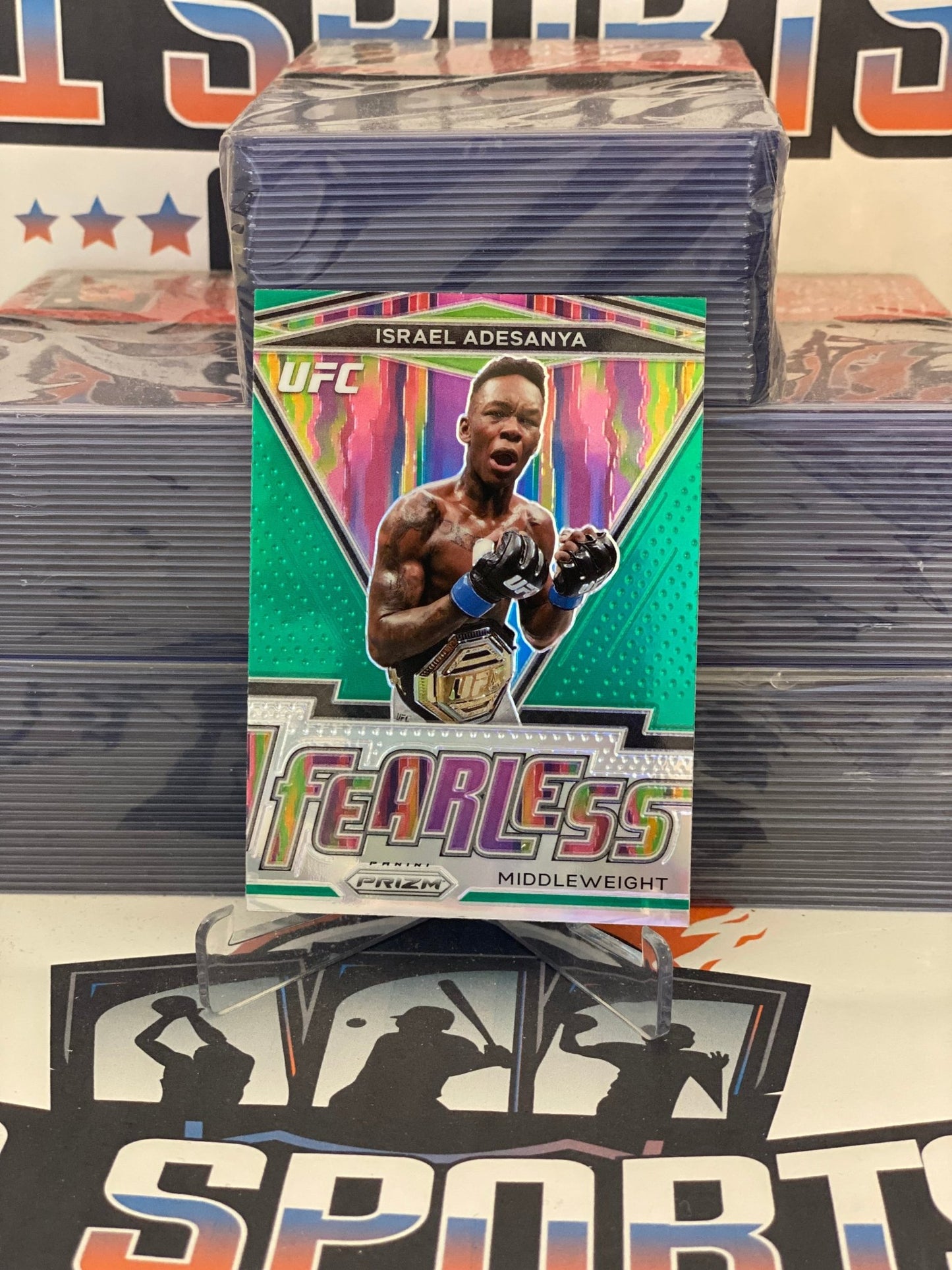 2021 Panini Prizm UFC (Green Prizm, Fearless) Israel Adesanya #3