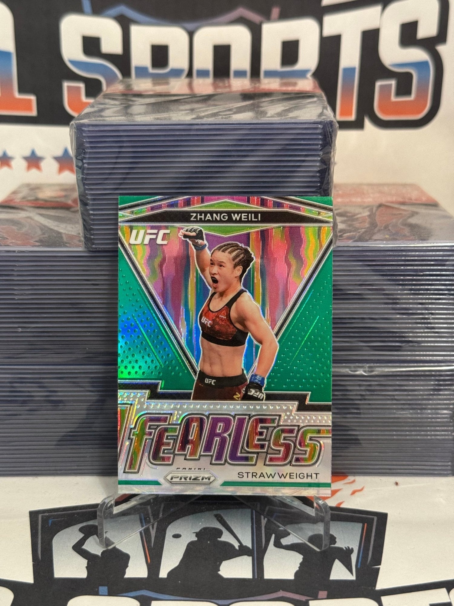 2021 Panini Prizm UFC (Green Prizm, Fearless) Zhang Weili #20