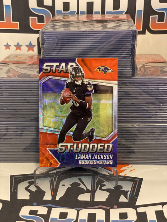 2021 Panini Rookies & Stars (Red Circles Prizm, Star Studded) Lamar Jackson #SS-14