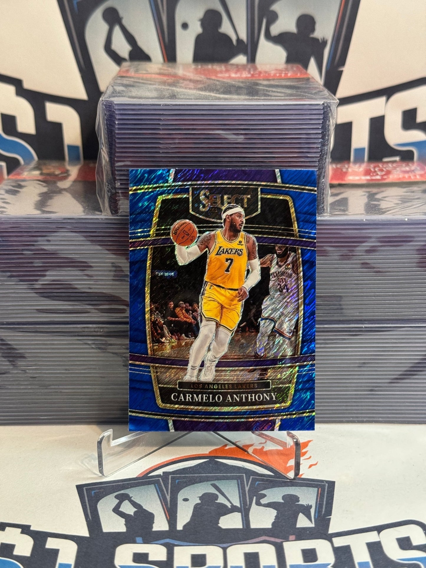 2021 Panini Select (Blue Shimmer Prizm) Carmelo Anthony #31