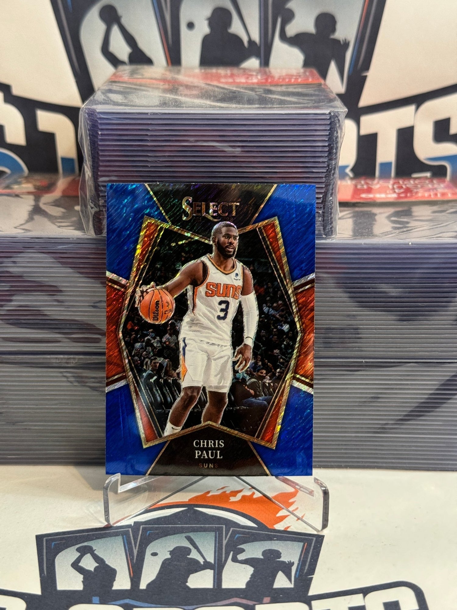 2021 Panini Select (Blue Shimmer Prizm) Chris Paul #156