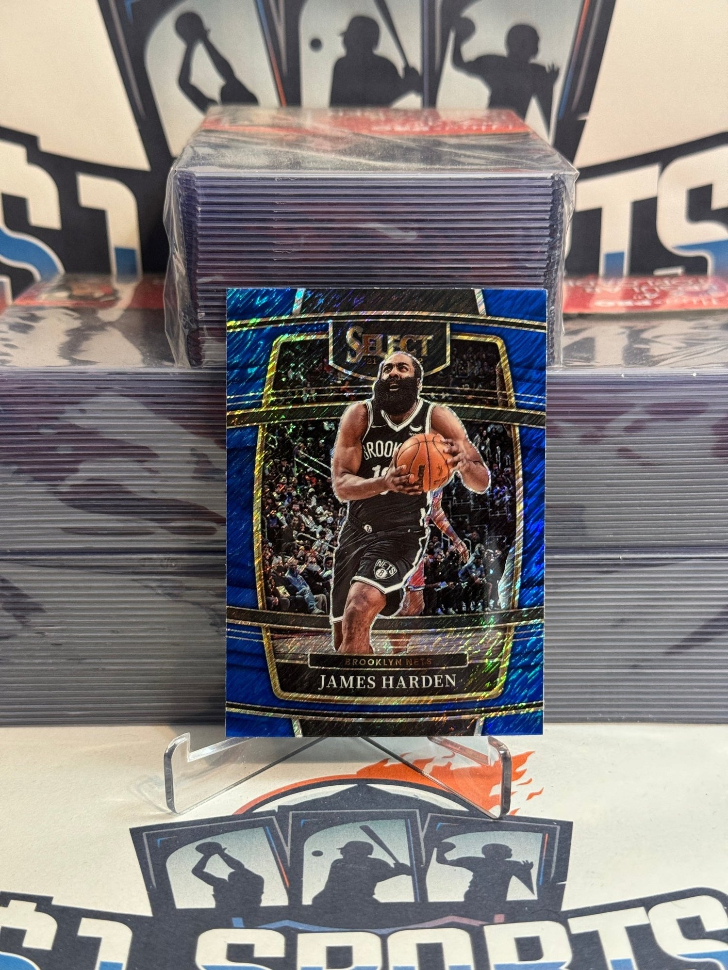 2021 Panini Select (Blue Shimmer Prizm) James Harden #47