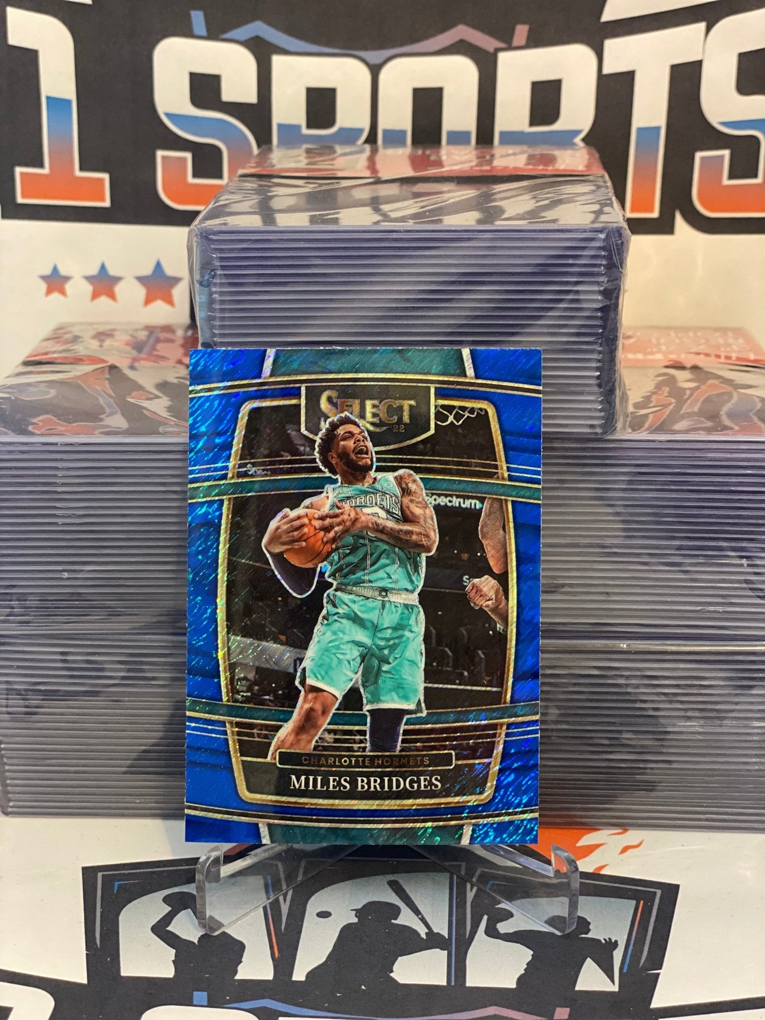 2021 Panini Select (Blue Shimmer Prizm) Miles Bridges #42