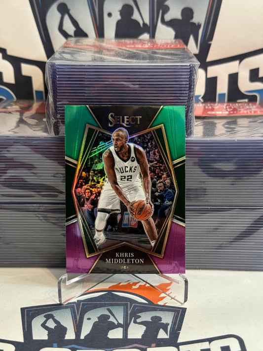 2021 Panini Select (Green White Purple Prizm) Khris Middleton #155