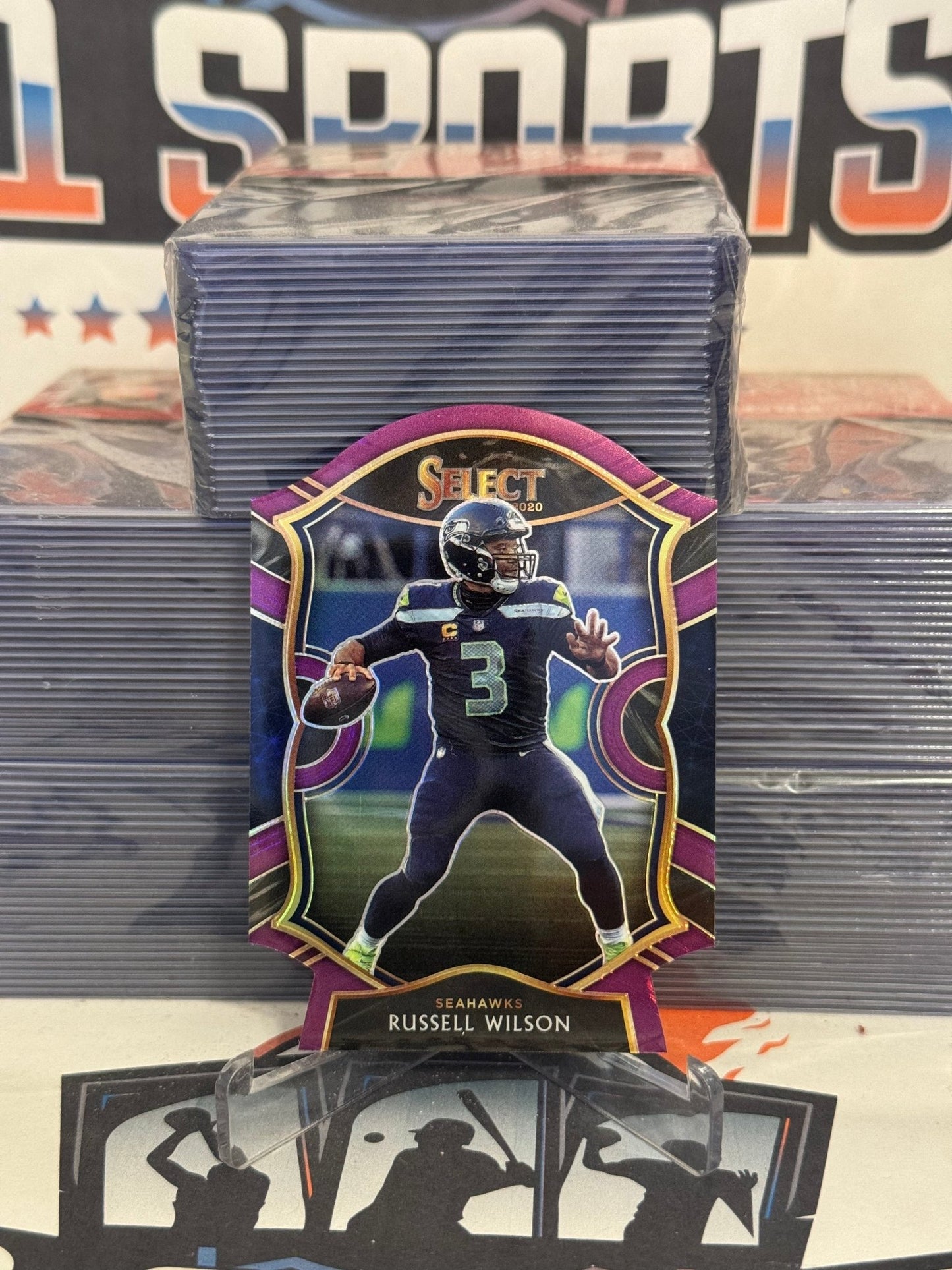 2021 Panini Select (Purple Die Cut Prizm) Russell Wilson #4