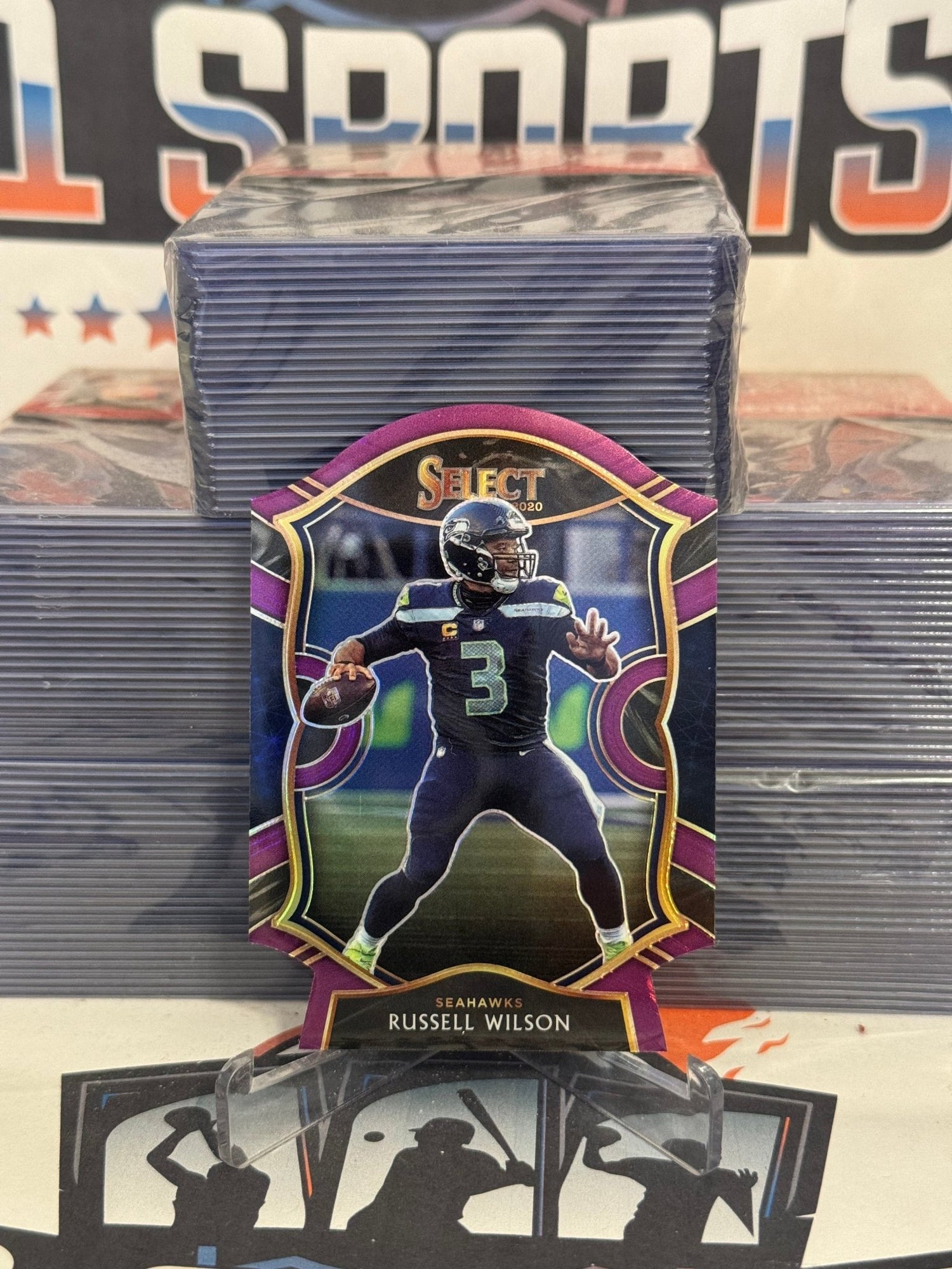 2021 Panini Select (Purple Die Cut Prizm) Russell Wilson #4