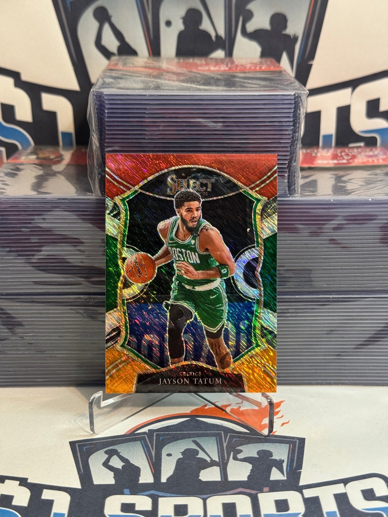 2021 Panini Select (Red White Orange Prizm) Jayson Tatum #41