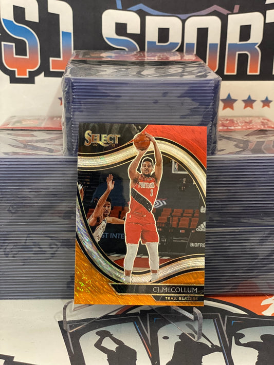 2021 Panini Select (Red White Orange Shimmer Prizm, Courtside) CJ McCollum #238