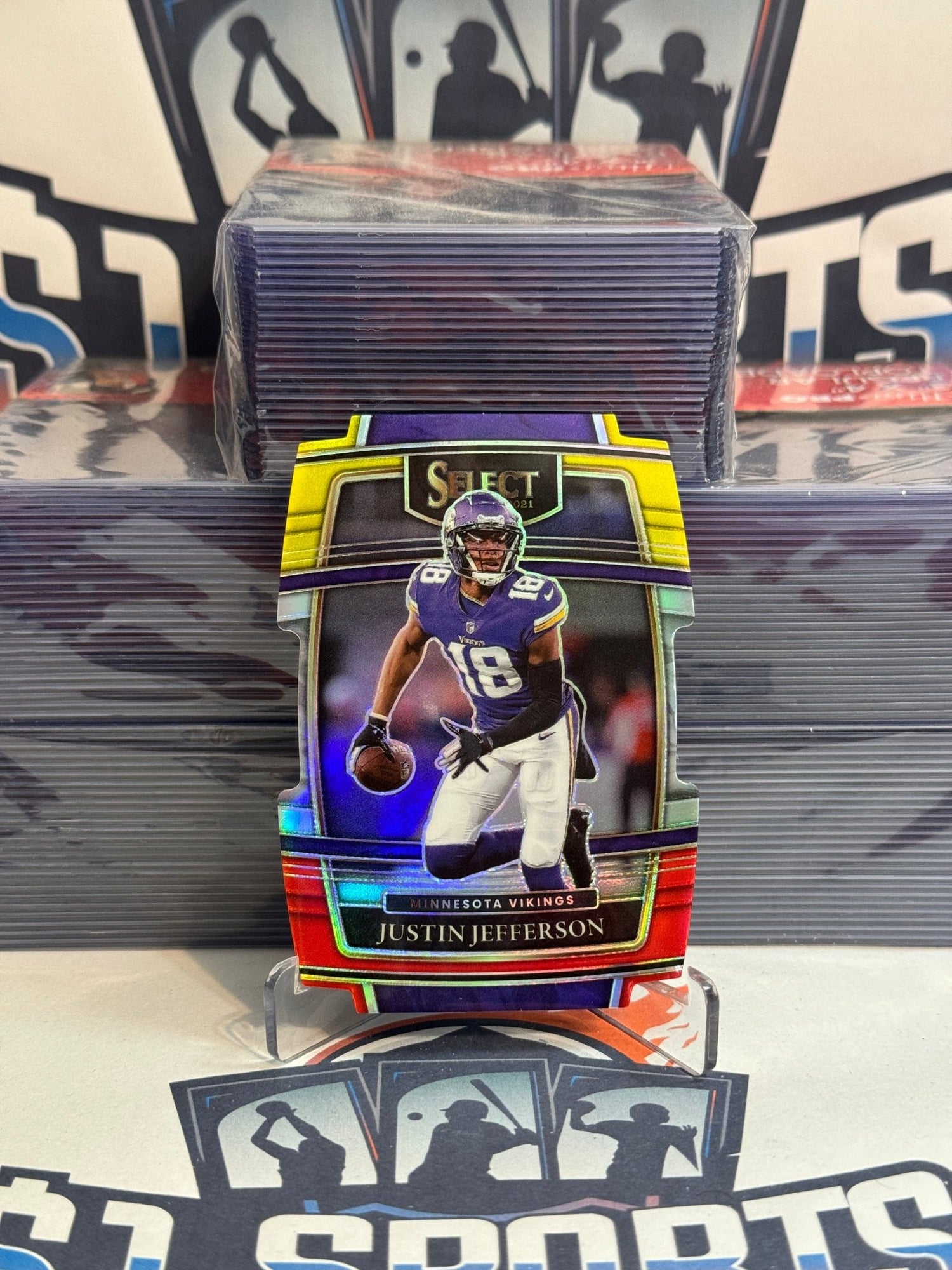 2021 Panini Select (Red & Yellow Die Cut Prizm) Justin Jefferson #23