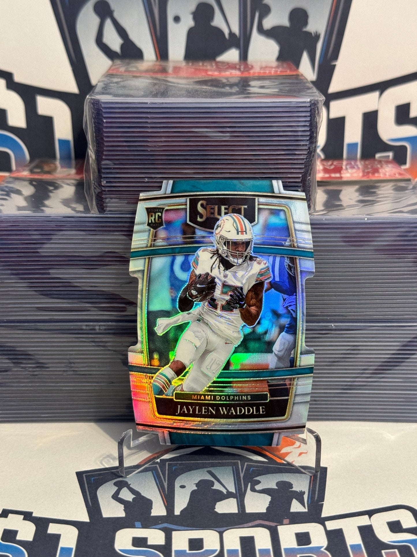 2021 Panini Select (Silver Die Cut Prizm) Jaylen Waddle Rookie #48