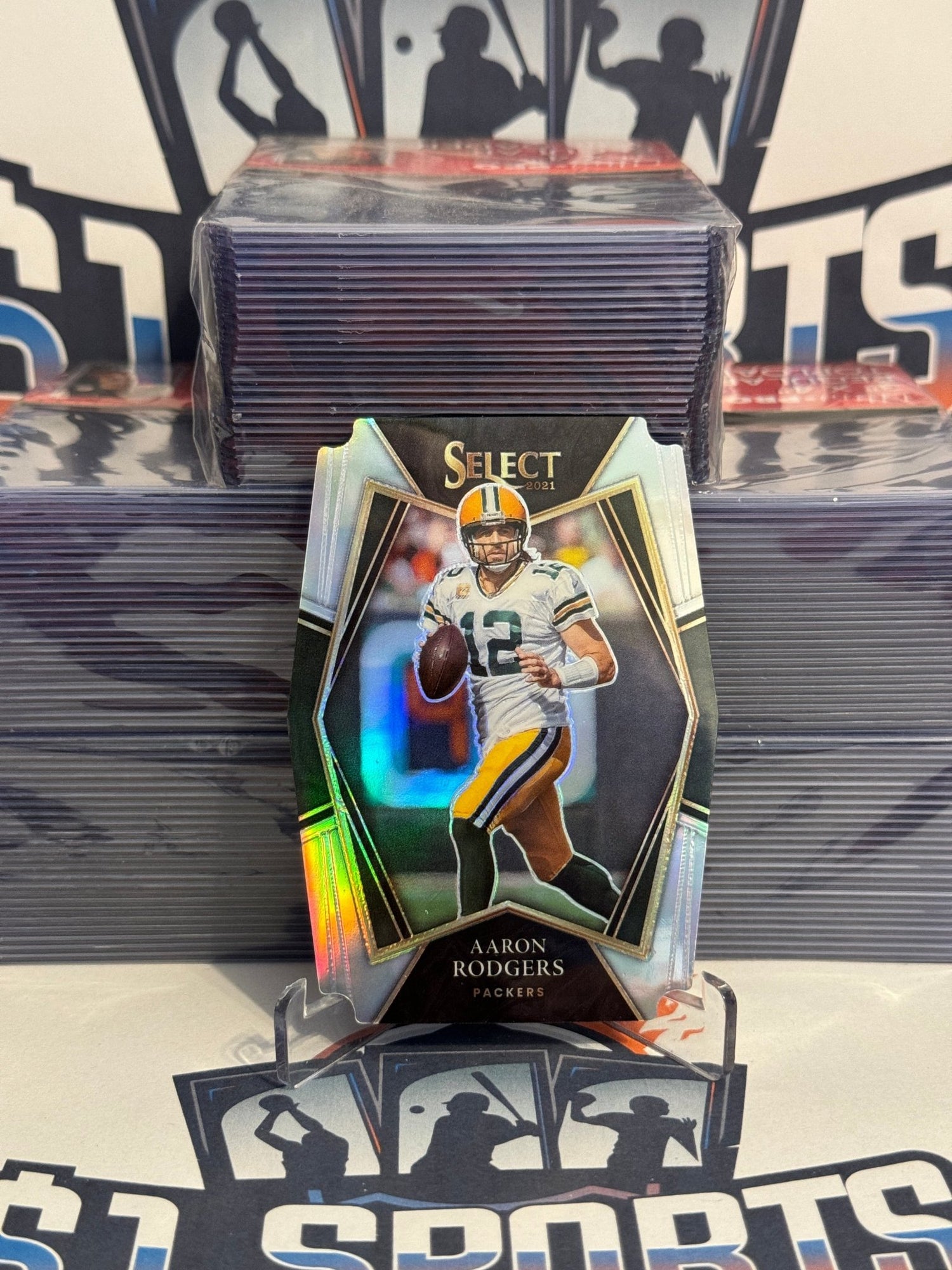 2021 Panini Select (Silver Die Cut Prizm, Premier Level) Aaron Rodgers #114