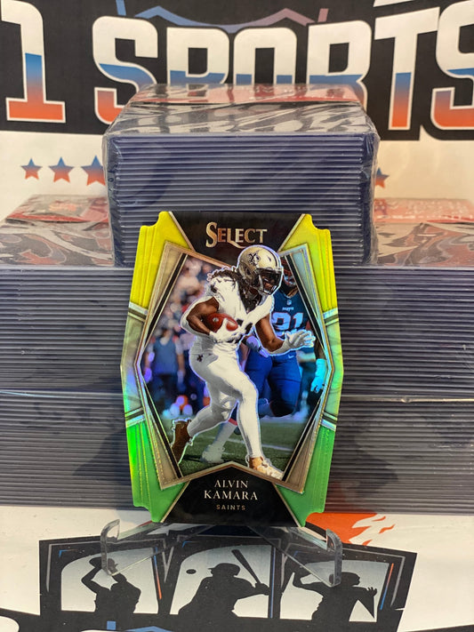 2021 Panini Select (Yellow Green Die Cut Prizm) Alvin Kamara #125