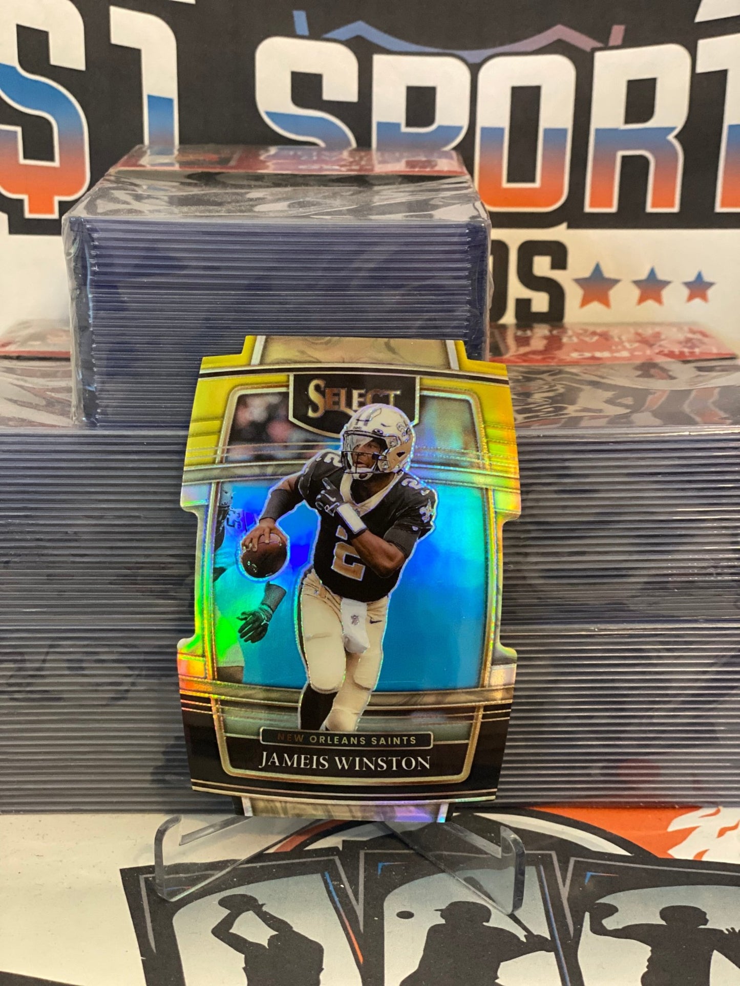 2021 Panini Select (Yellow White Die Cut Prizm) Jameis Winston #25
