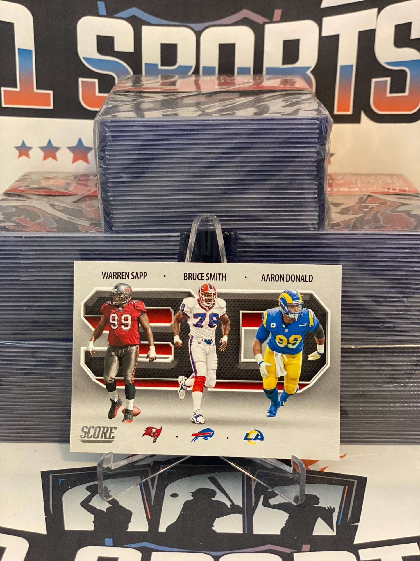 2021 Score (3D) Warren Sapp, Bruce Smith, Aaron Donald #3D7