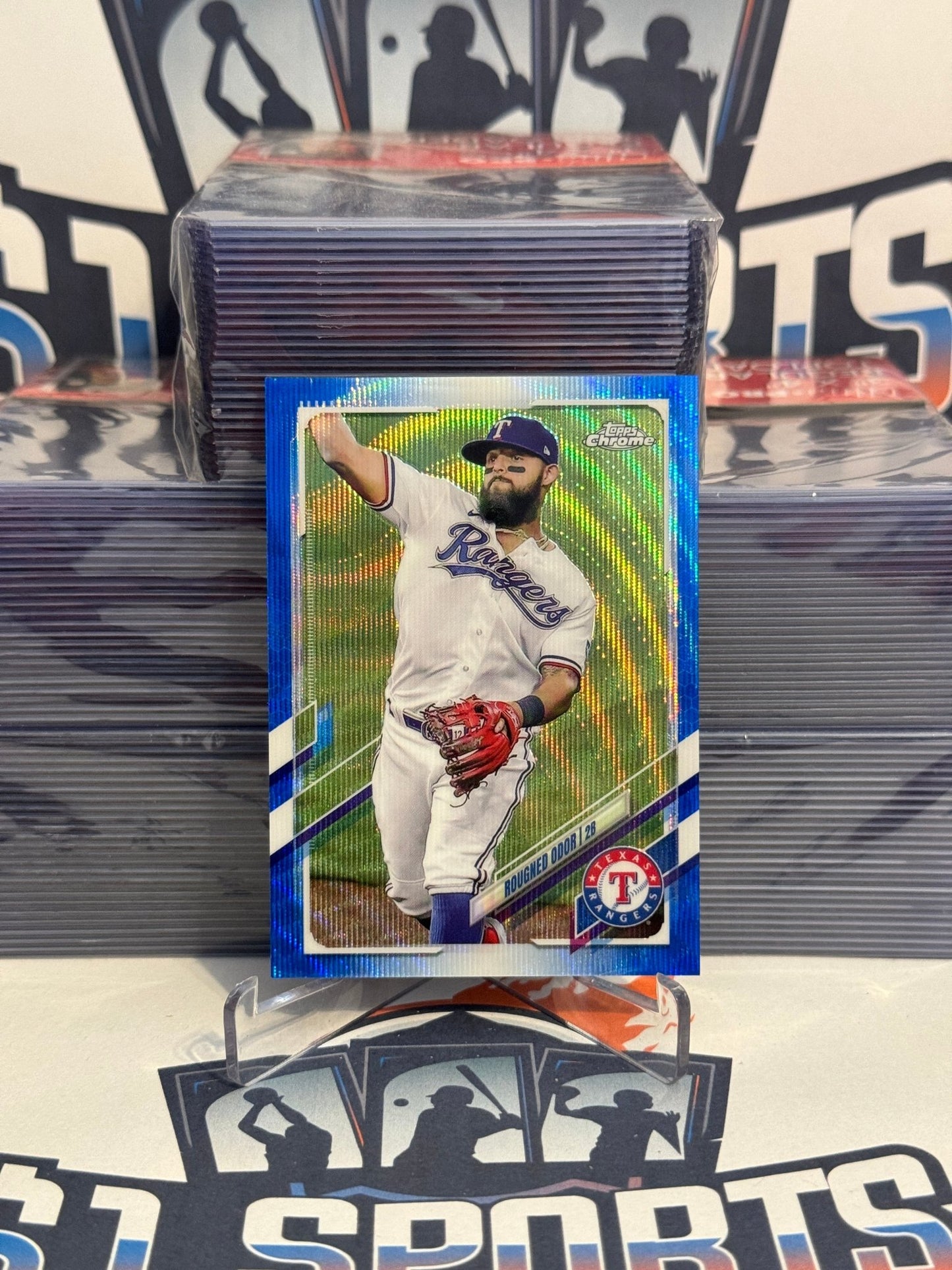 2021 Topps Chrome (Blue Wave Refractor 66/75) Rougned Odor #3