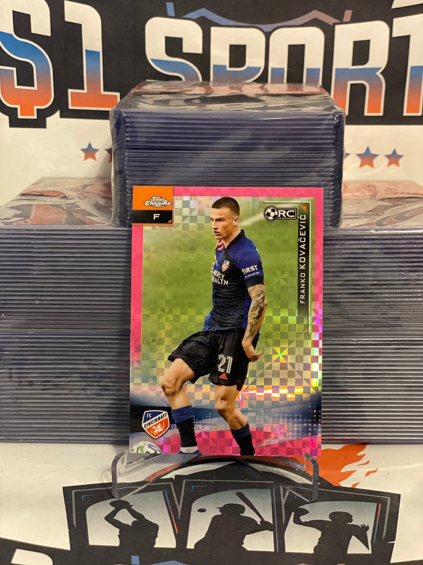 2021 Topps Chrome MLS (Pink X-Fractor Refractor) Franko Kovacevic Rookie #162