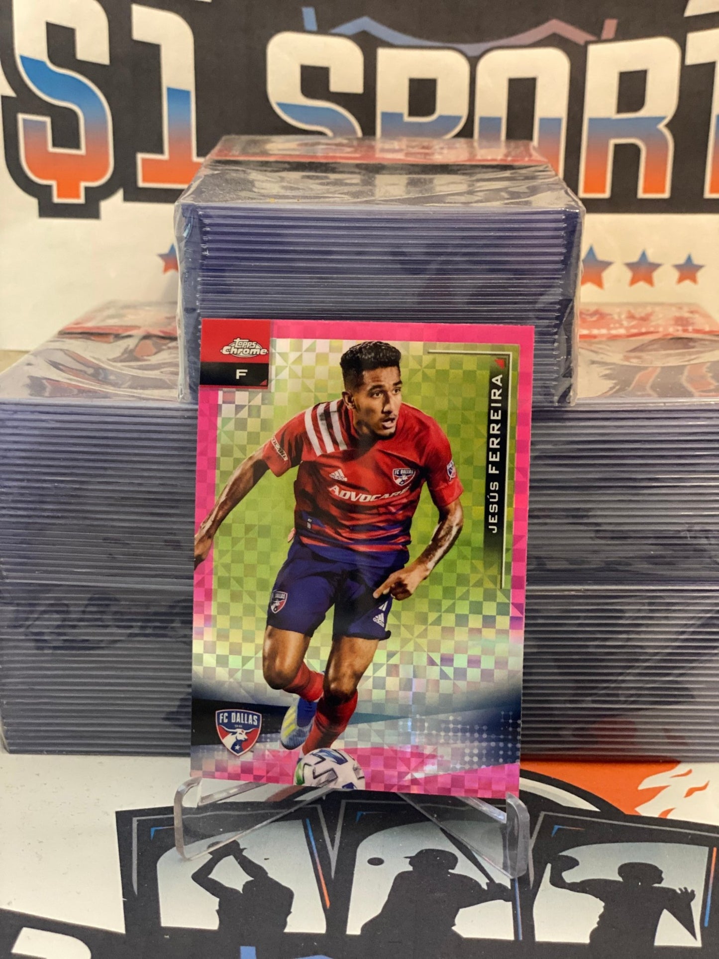 2021 Topps Chrome MLS (Pink X-Fractor Refractor) Jesus Ferreira #124