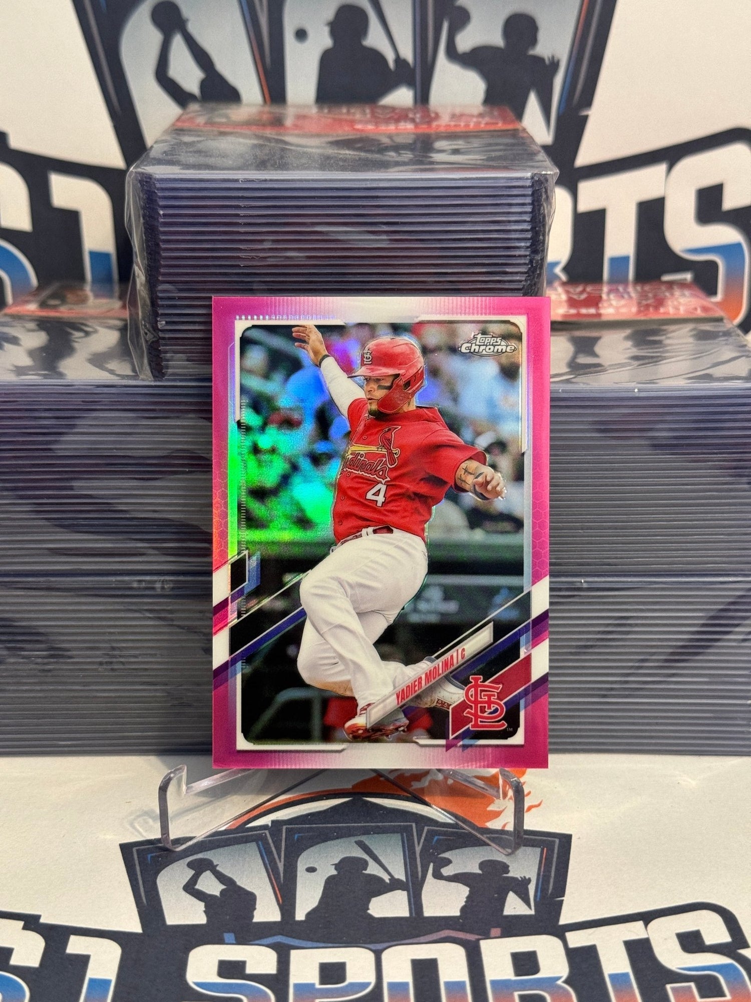 2021 Topps Chrome (Pink Refractor 63/399) Yadier Molina #132