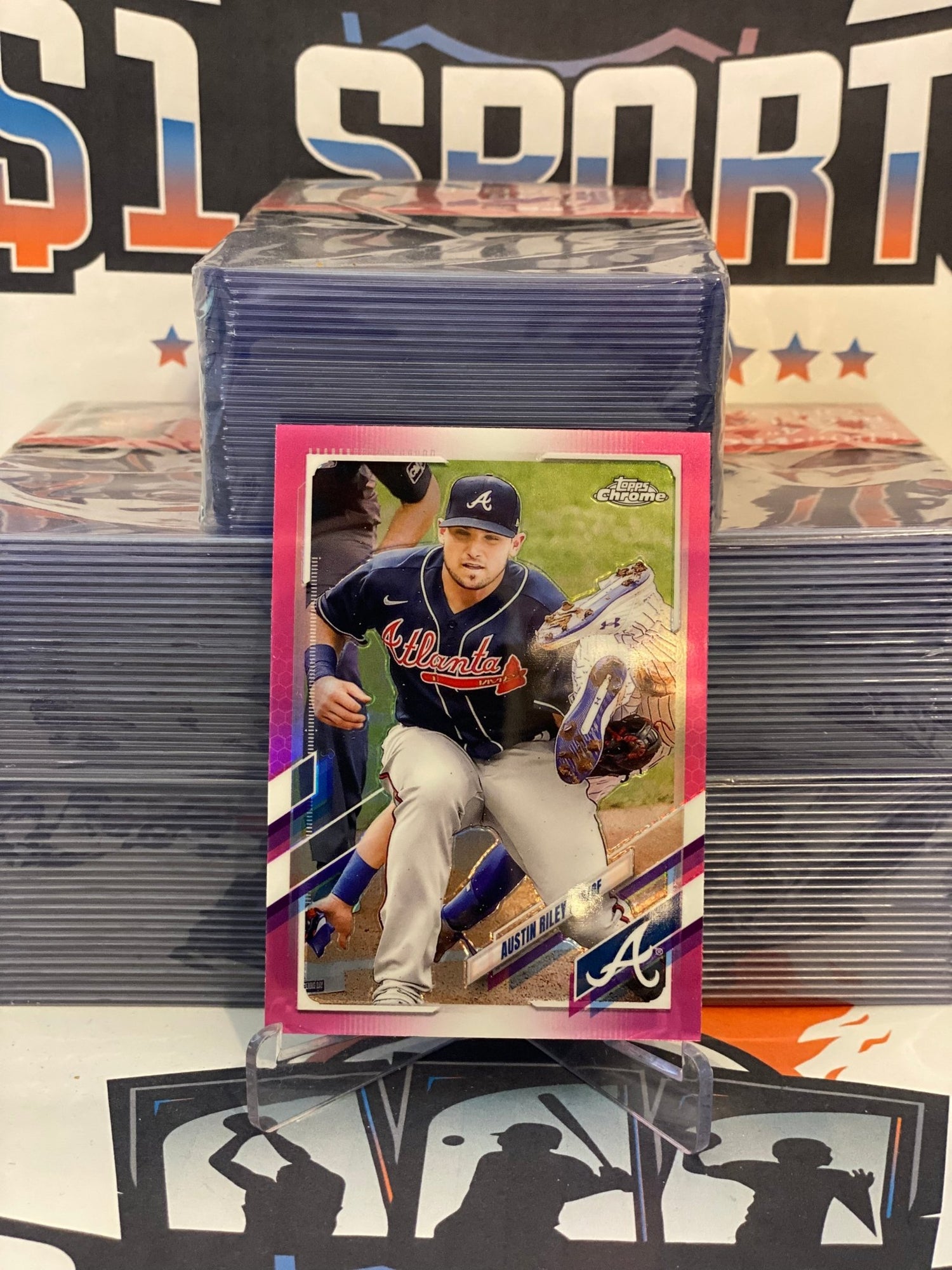 2021 Topps Chrome (Pink Refractor) Austin Riley #194