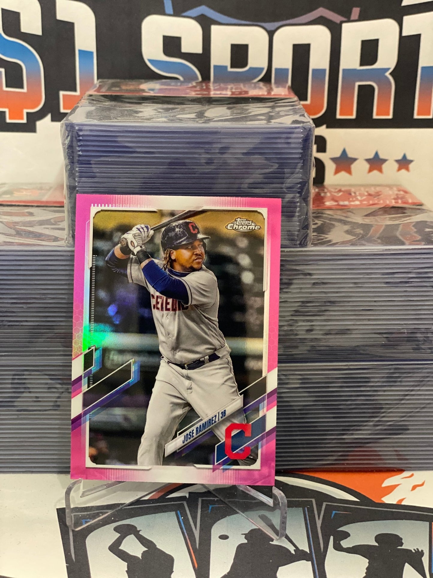 2021 Topps Chrome (Pink Refractor) Jose Ramirez #195