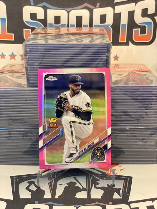 2021 Topps Chrome (Pink Refractor, Rookie Cup) Devin Williams #98