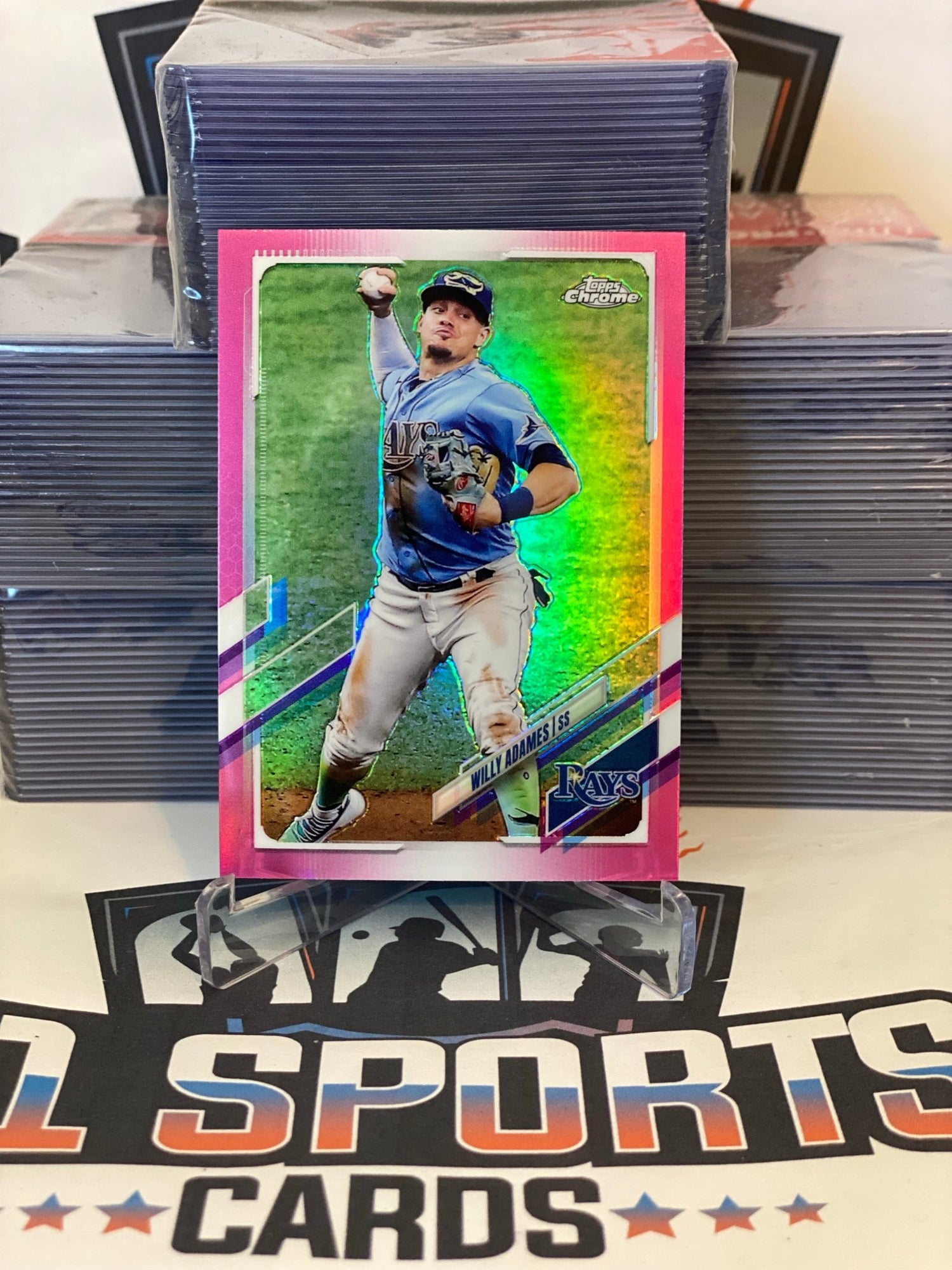 2021 Topps Chrome (Pink Refractor) Willy Adames #75
