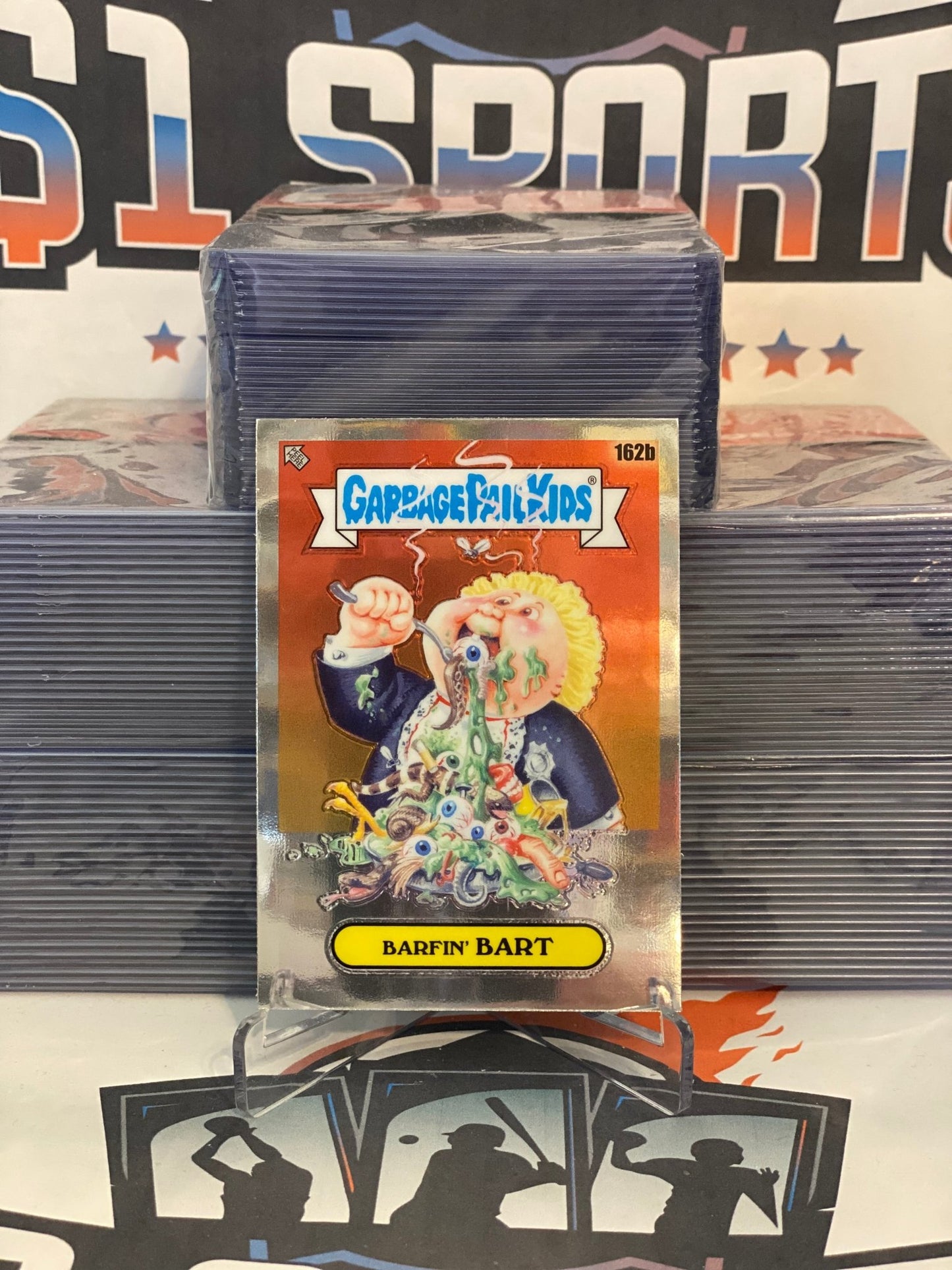 2021 Topps Garbage Pail Kids Chrome Series 4 Barfin' Bart #162b