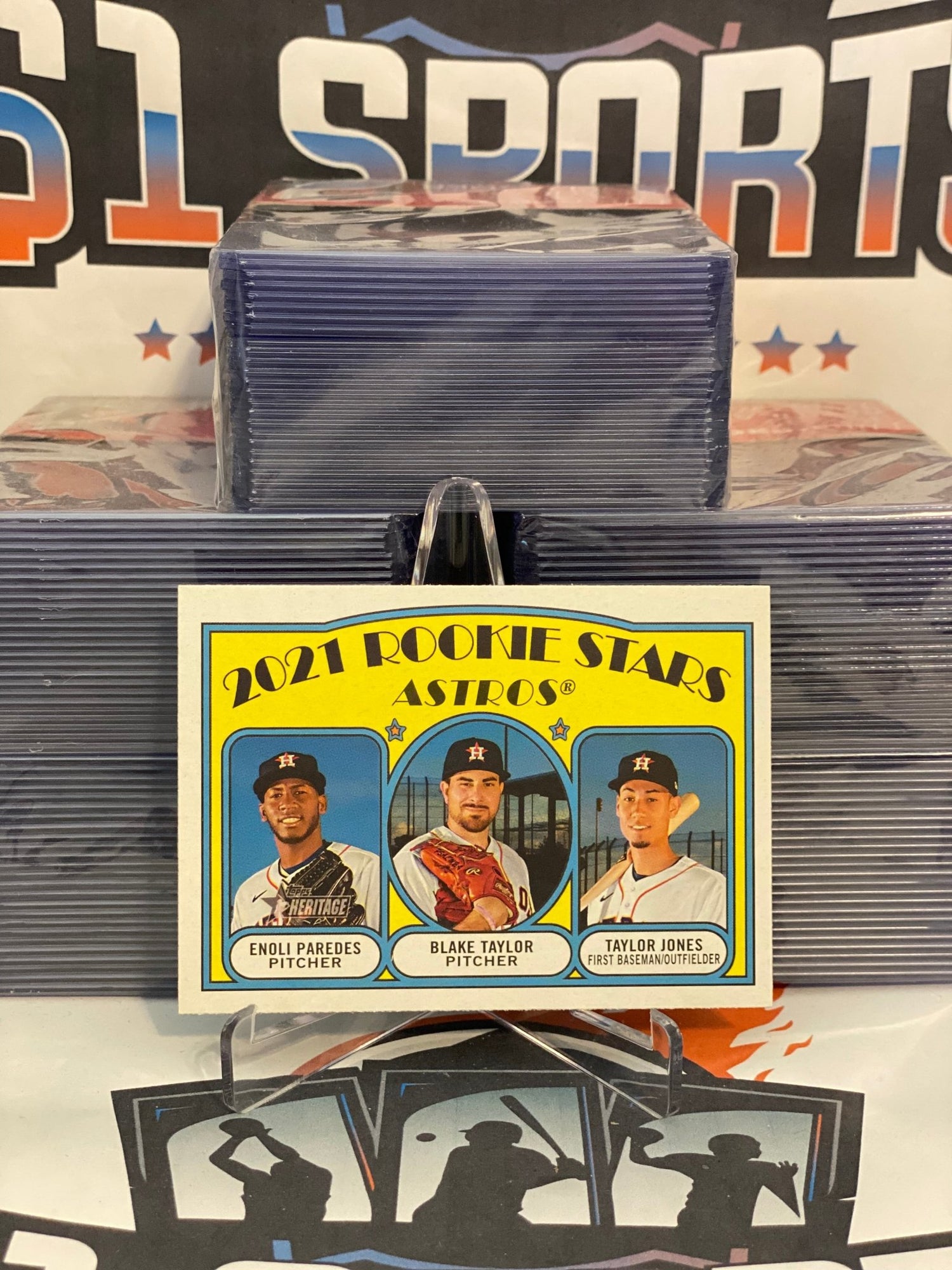 2021 Topps Heritage (Rookie Stars) Enoli Paredes, Blake Taylor, Taylor Jones #211