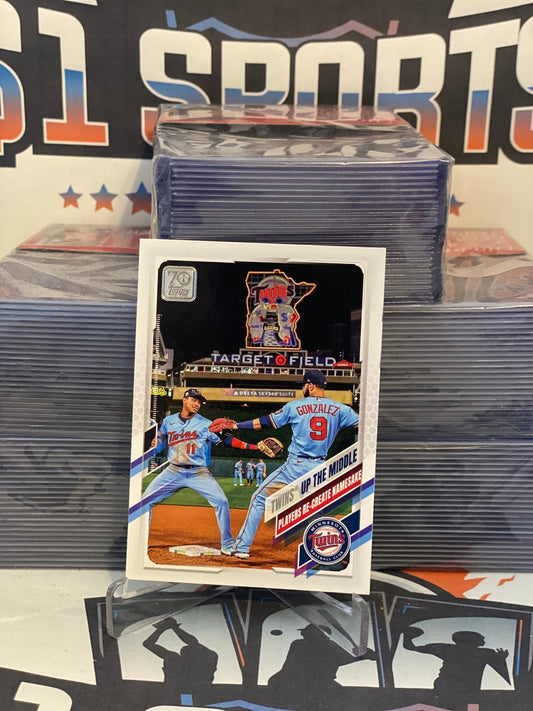 2021 Topps (Twins Up The Middle) Marwin Gonzalez & Jorge Polanco #553