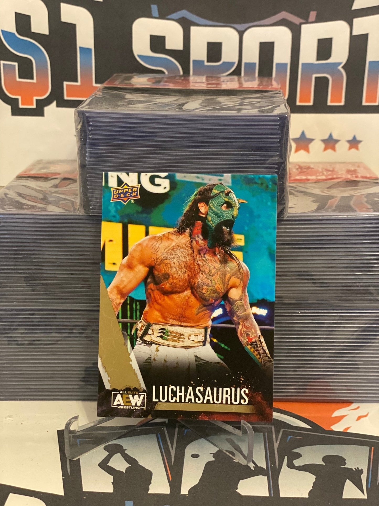 2021 Upper Deck AEW (Gold) Luchasaurus Rookie #46