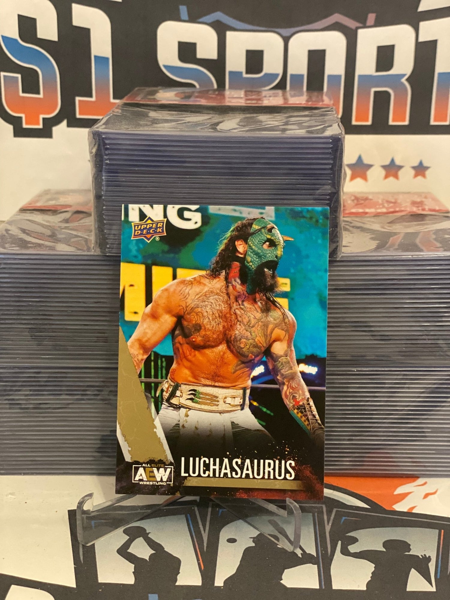 2021 Upper Deck AEW (Gold) Luchasaurus Rookie #46