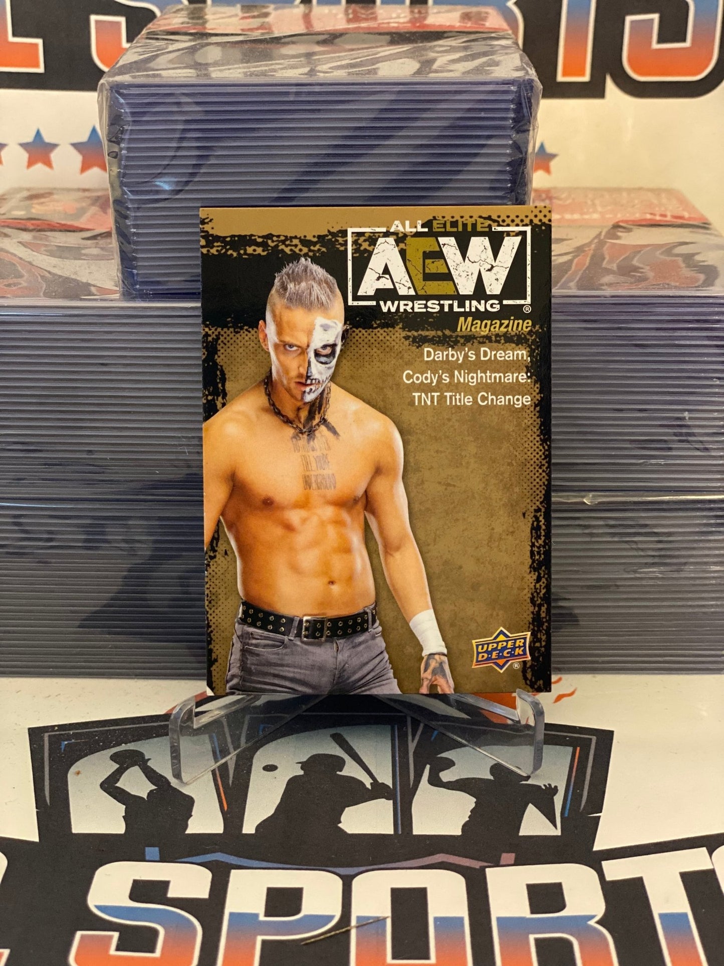 2021 Upper Deck AEW (Gold, Short Print, Magazine) Darby Allin Rookie #87