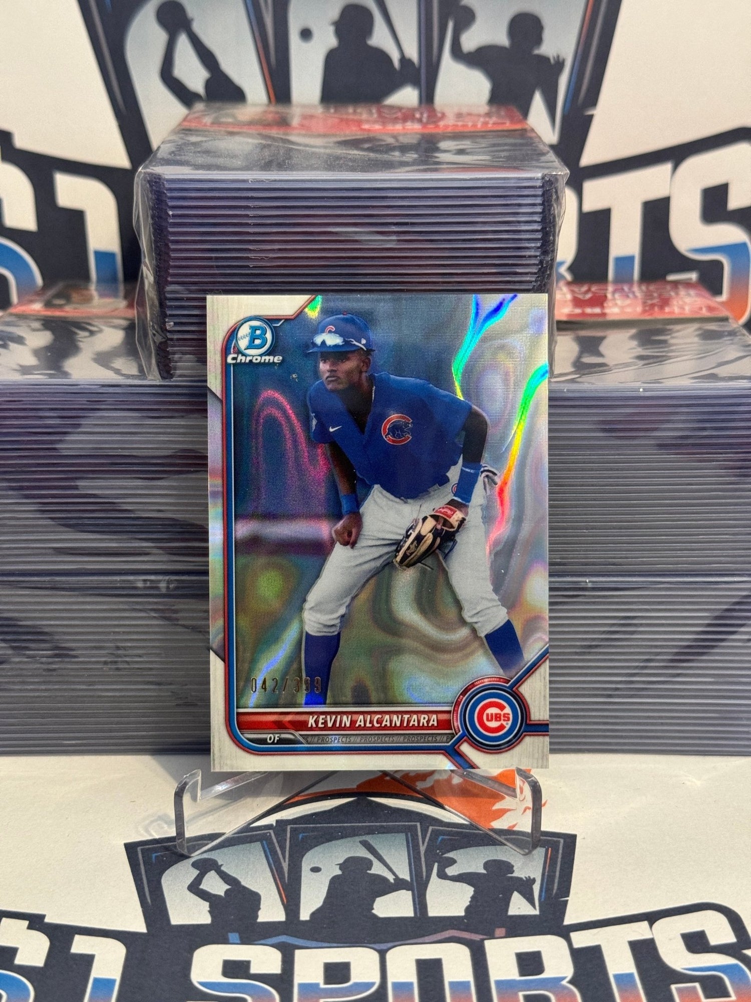 2022 Bowman Chrome Prospects (Lava Refractor 42/399) Kevin Alcantara #BCP-31